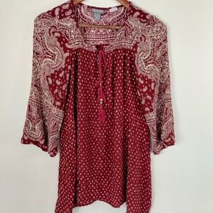 Angie Boho Tunic Top Size Small